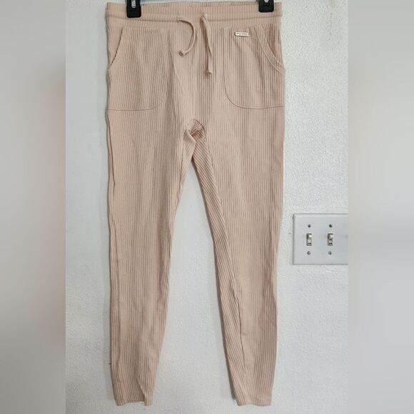 Physiq Apparel Ribbed Drawstring Pants in Cream Size Large - Picture 10 of 10